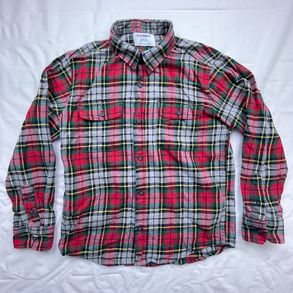 Old Navy Flannel Boys Button Down Shirt Size L(10-12)